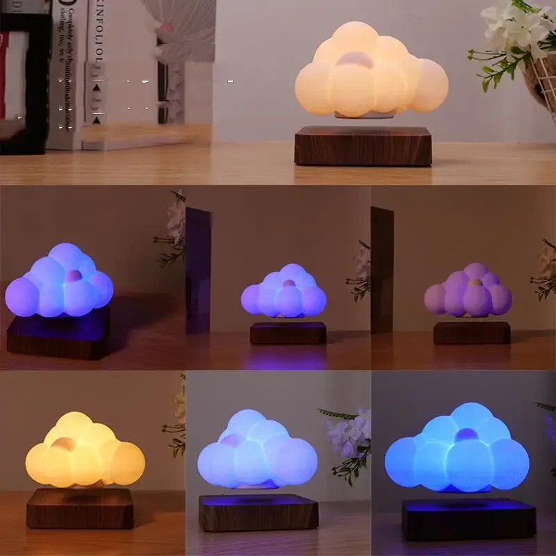 Novelty Night Light Magnetic Levitation Cloud Lamp Creativity Floating 3D Print Bulb Desk Decoration Birthday ChristmasGift