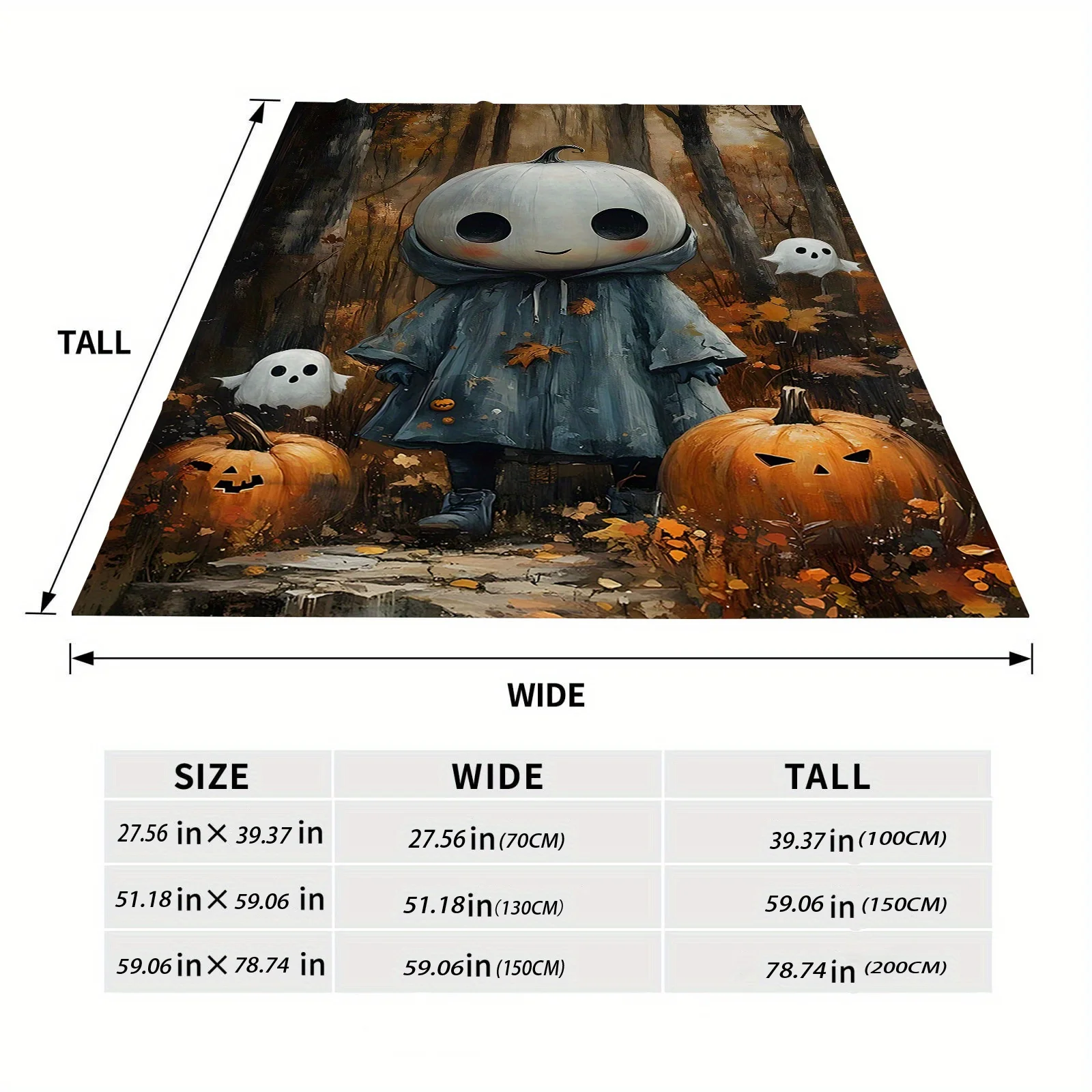 Ultra-Soft Halloween Pumpkin & Print Blanket - Cozy, Lightweight, Machine Washable for Couch,, Office Naps | All-Season Polyeste
