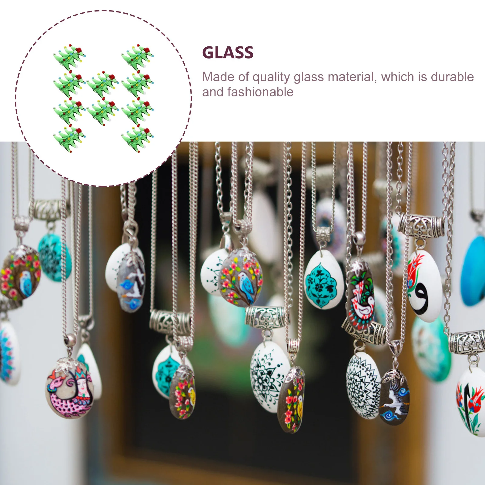 

10Pcs Xmas Tree Beads DIY Jewelry Making Accessories for Bracelets Necklaces Crafts Xmas Tree Shape Beads