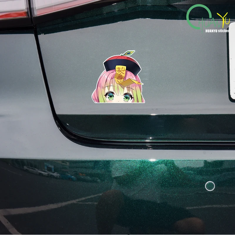 for Demon Slayer Kanroji Mitsuri Peek Car Sticker Occlusion Scratch Personality Decal Car Goods Creative Decals