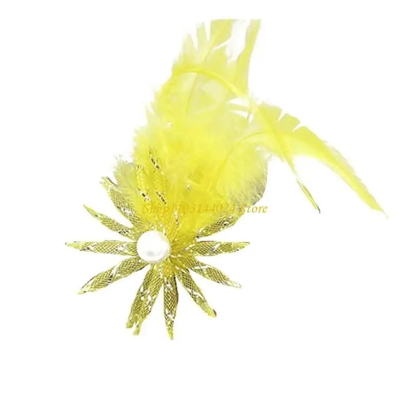 

N5KE Элегантный головной убор с подсолнухом, украшенный перьями, легкий дизайн для женщин и младенцев, для различных мероприятий