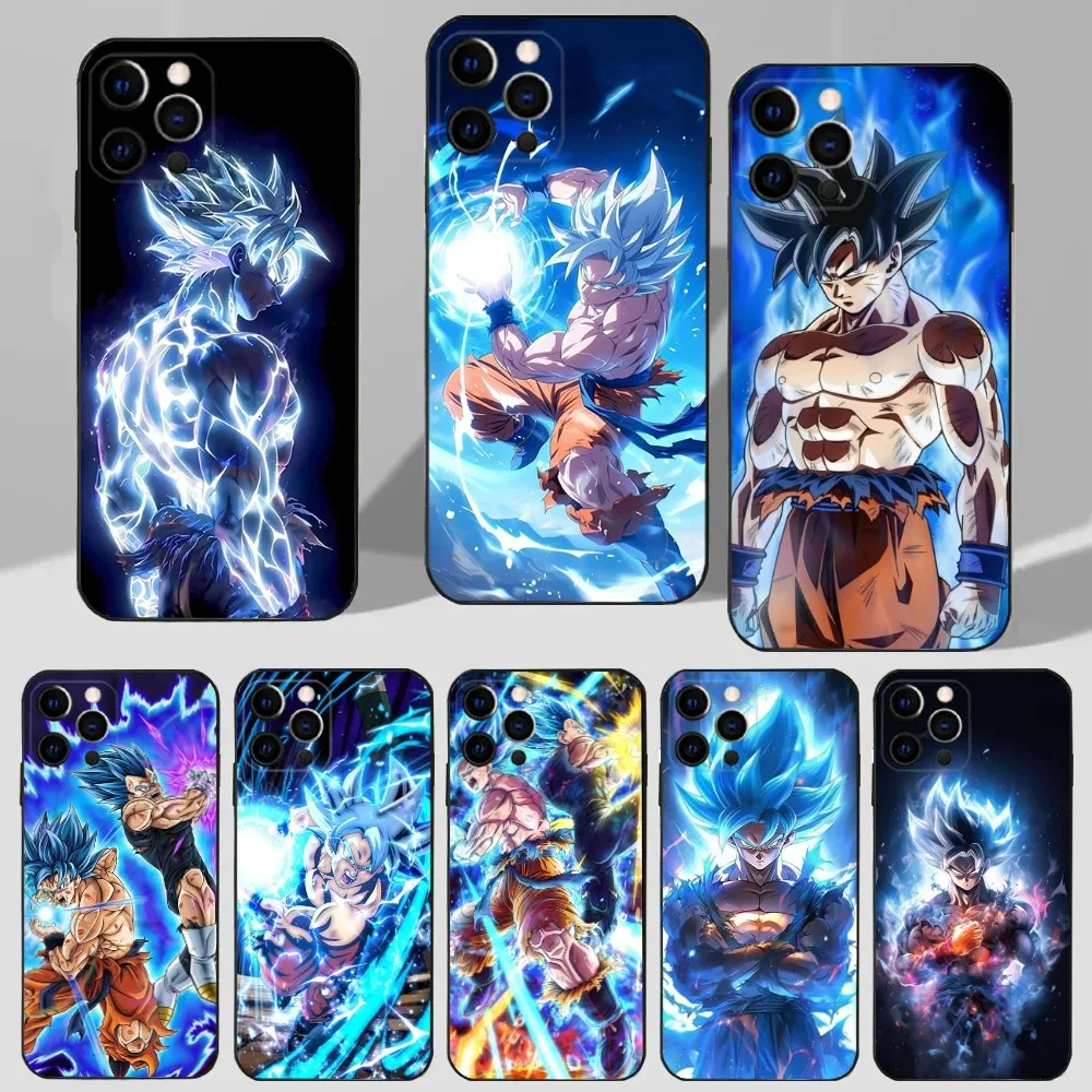 D-Dragon  Anime Ball Goku Phone Case For iPhone 16,15,14,13,12,11 Plus,Pro Max,XS,X,XR,SE,Mini,8,7 Soft Silicone Black Cover