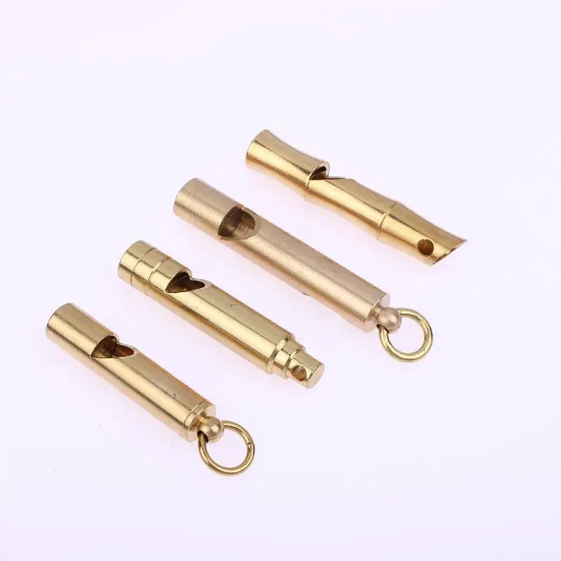 Porte-clés sifflet en laiton pur, équipement d'extérieur, nœud en bambou, tête de Dragon, compétition de juge, sifflet de survie