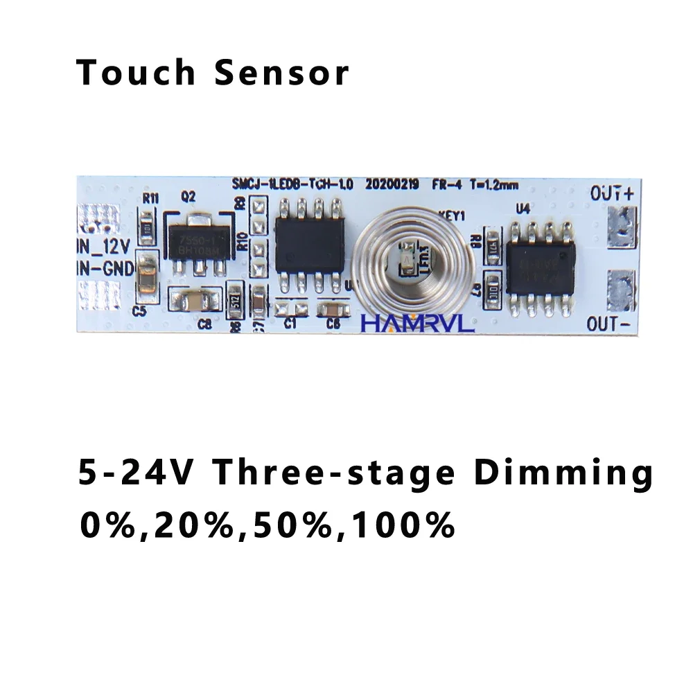 12V Touch Sensor Switch Capacitive Coil Spring LED Three Way Dimmer Control No-limit DC 5-24V 6A for Smart Home  Light Strip