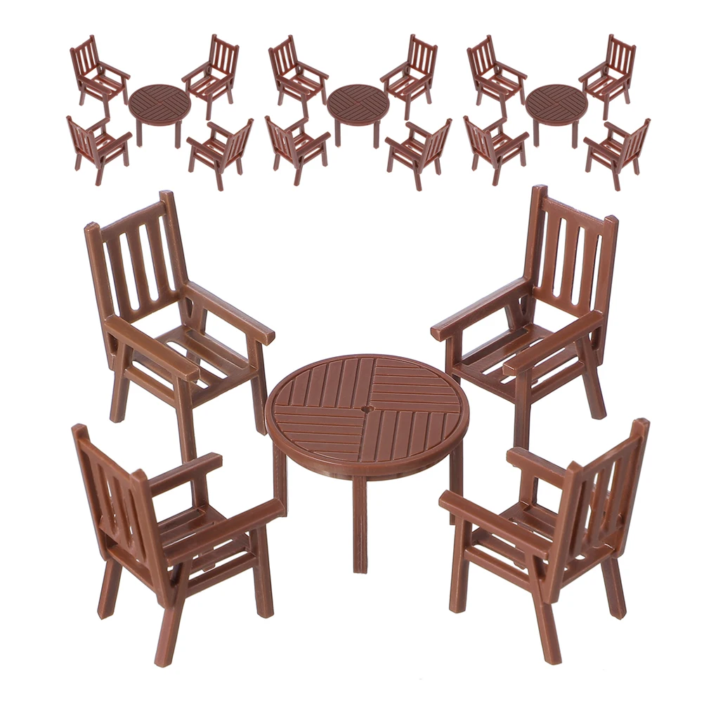 

4 Sets Mini Table Chair Ornaments Realistic Design Furniture Decoration Models Miniatures Dollhouse Accessories House Scene Toy