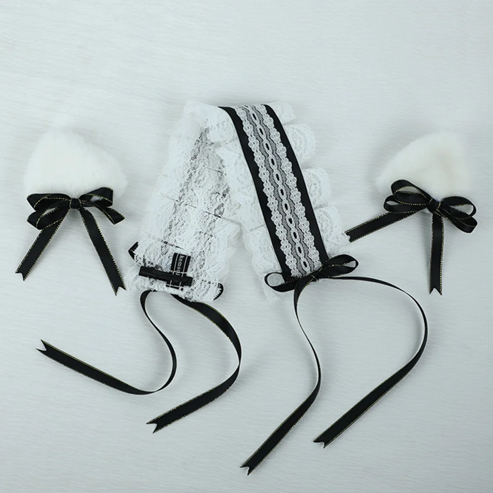 

1 set 1 Set Cat Ears Lolita Headband Lace Hairband Women Cute Gothic Cosplay Party Hair Decor Accessory Lightweight Comfortable