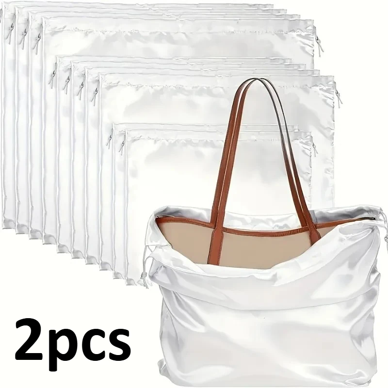 2pcs Satin Drawstring Bags – Soft & Smooth Dustproof Storage Pouches for Handbags, Wigs, Underwear & Jewelry Botas Agua Mujer