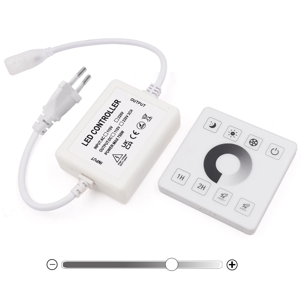 750W 110V 220V Single Color Controller EU/UK/US/AU Set Use For led Strip With RF Panel Remote