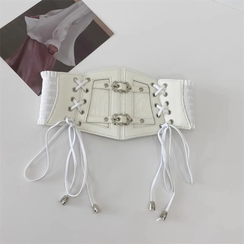 

Trendy Leopard Print Women Waistband Retro Wide Waist Belt Decoration Cinched Waistband PU Leather Corset Belt for Dresses
