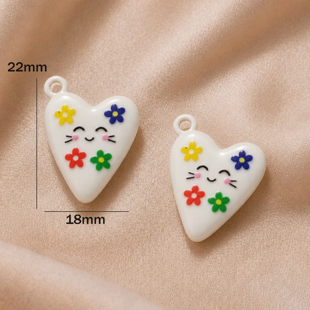 2 Stück Herz-Emaille-Anhänger aus Edelstahl, Rosen-Liebesanhänger für Frauen, DIY-Schmuckzubehör für Halsketten, Armbänder und Ohrringe – Detail 5