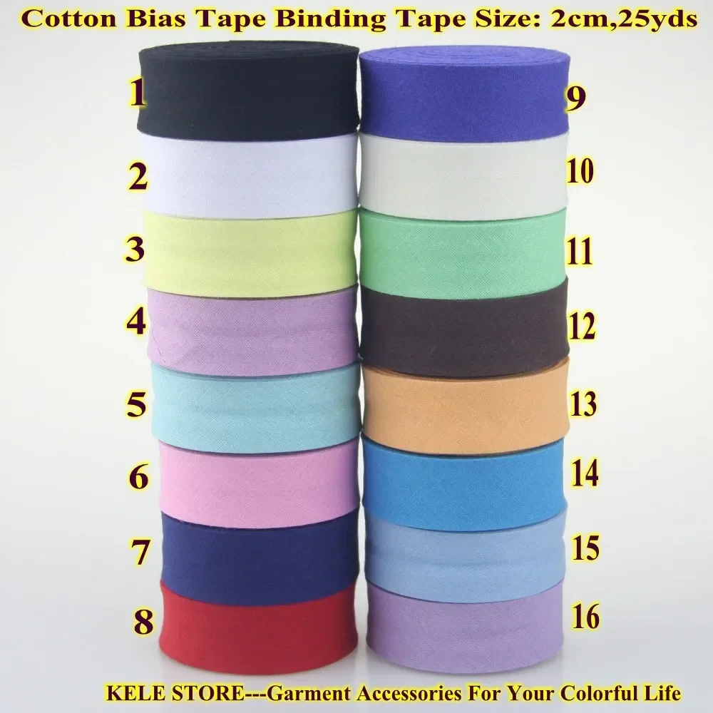 100% Cotton Bias Tape,size: 20mm, Width:3/4\