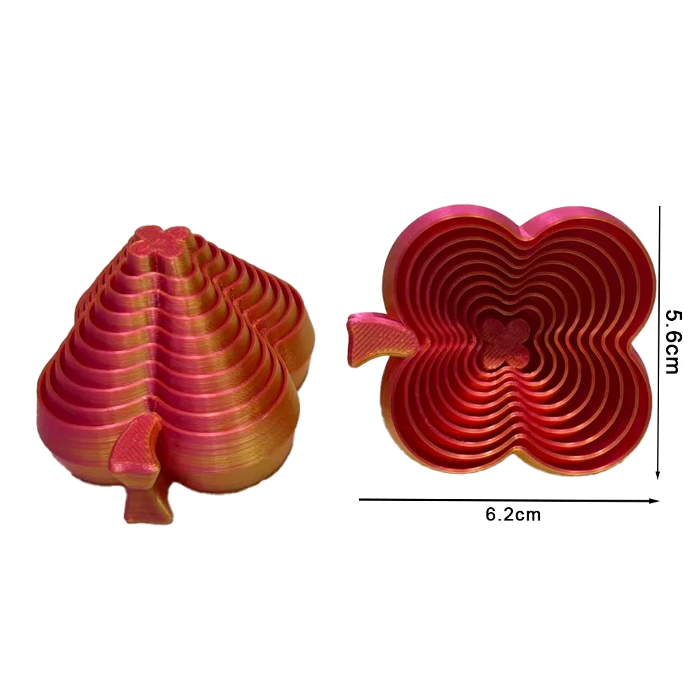 Tour de radis imprimée en 3D, jouet Puzzle trèfle à quatre feuilles, Fidget, Spinner sensoriel, soulagement du Stress, jouet de décompression pour enfants et adultes, 2 pièces