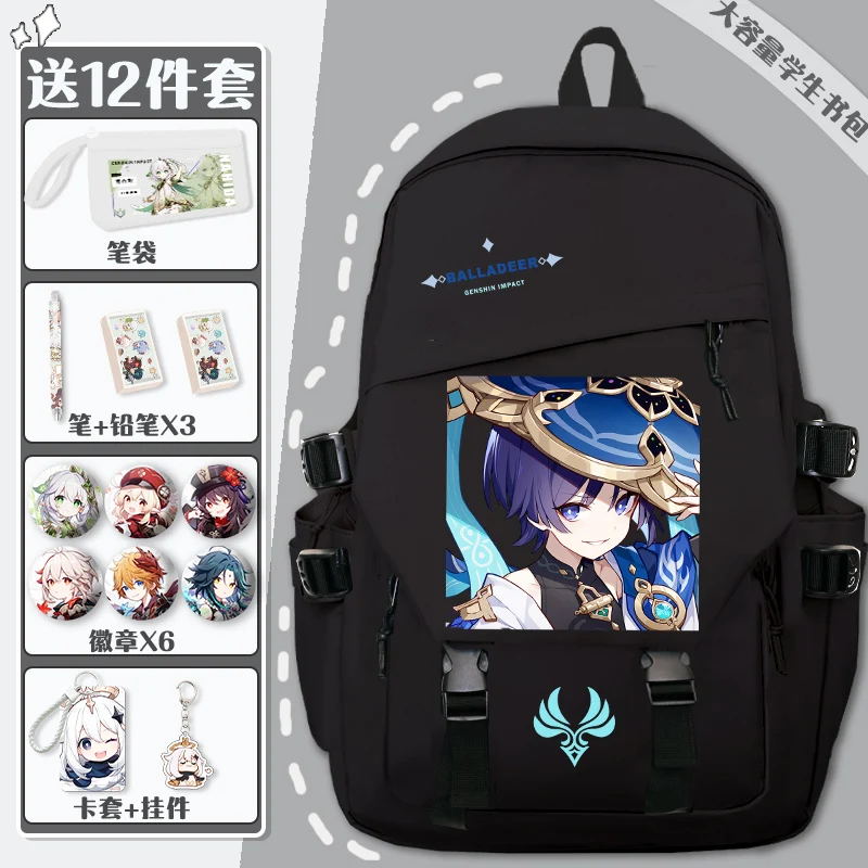 Genshin Impact Nahida Bolsas de Ombro Anime Buer Wanderer Mochila, Bolsa de escola, estudante antigo, casual, grande, moda