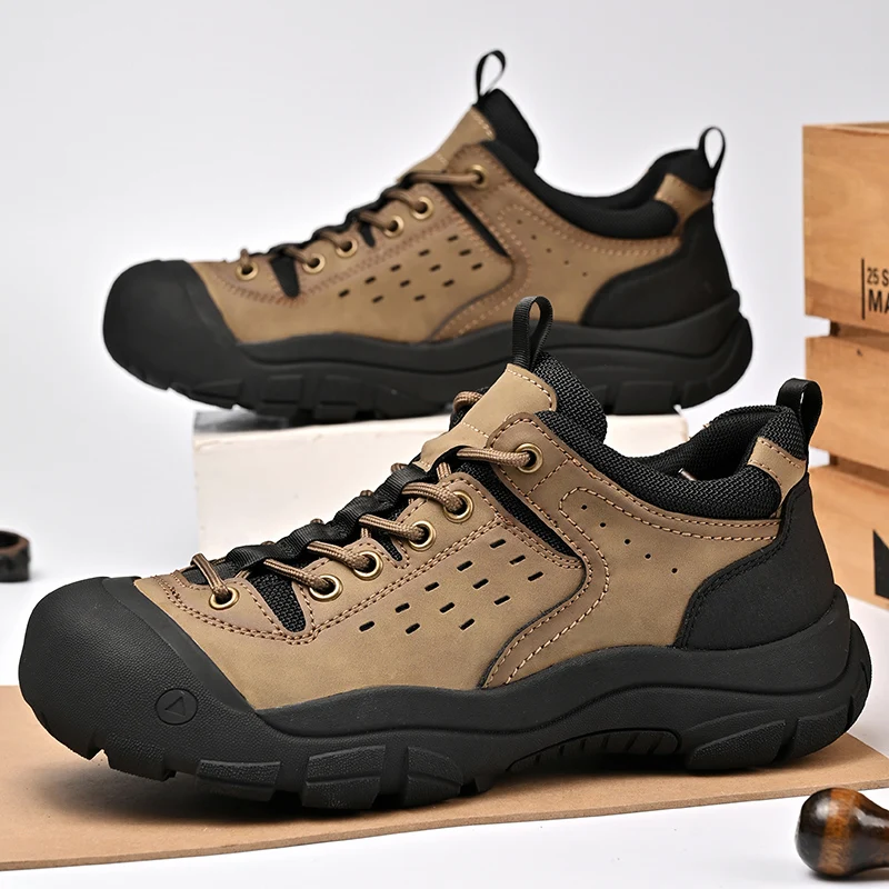 

Men's Hiking Shoes Waterproof Wear-resistant Sports Camping Climbing Shoes Outdoor Trekking Tourism Black Fishing Hunting Boots