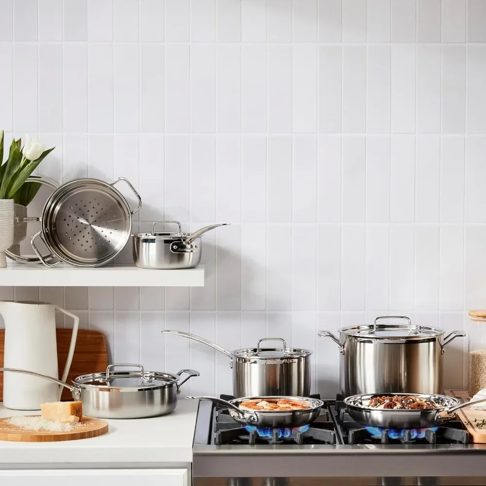 طقم أواني طهي مكون من 12 قطعة، MultiClad Pro ثلاثي الطبقات، فضي، MCP-12N #2