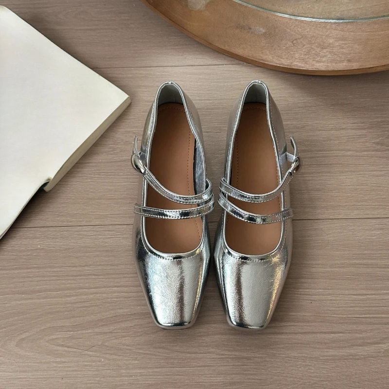 

Новинка 2023 года, женские туфли Мэри Джейн на низком каблуке, модные туфли из мягкой кожи на мелком каблуке, женские лаконичные уличные туфли-лодочки