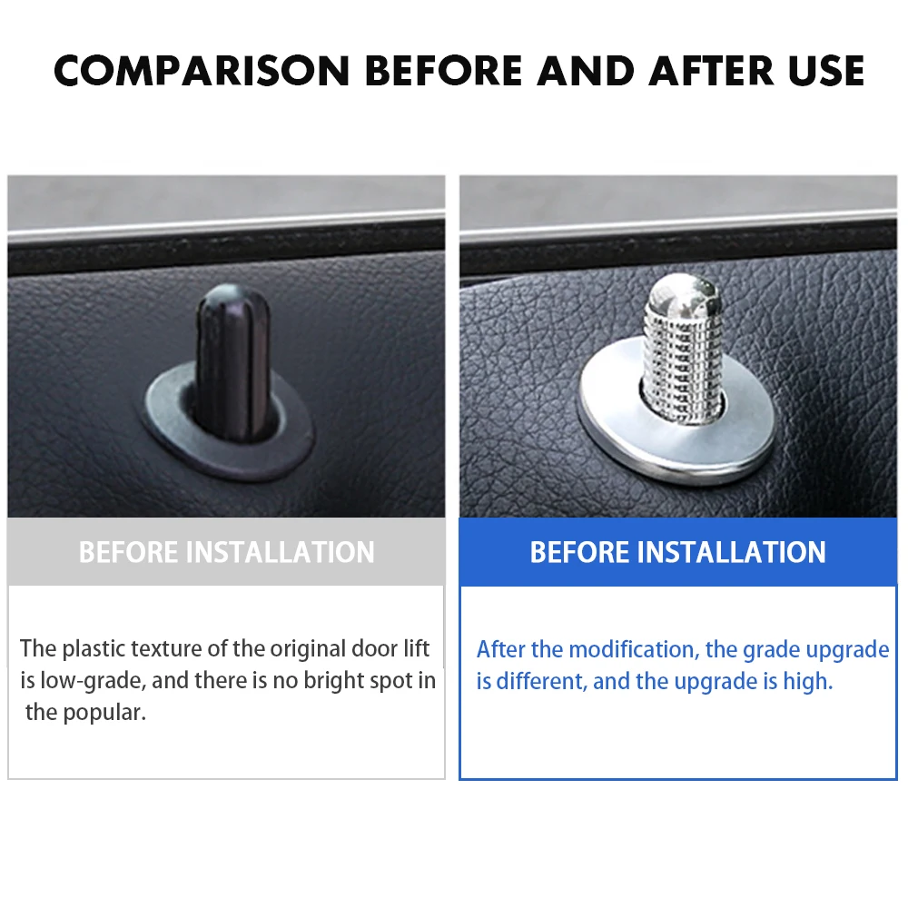 4Pcs Aluminum Alloy Auto Car Security Door Lock Pins For Benz Car Truck Interior Door Lock Knob Pull Pins Automobile Accessories
