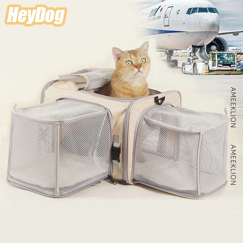 

Pet Bag Portable Outdoor Cat Bag Breathable Expansion Space Aviation Cat Carrying Bag Small Dogs Can Use Large Capacity Travel