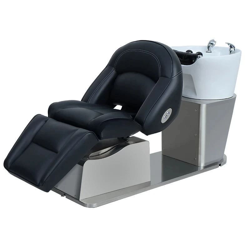 Barber Shop Shampoo Chair for Hair Salon Lying Half Ceramic Basin