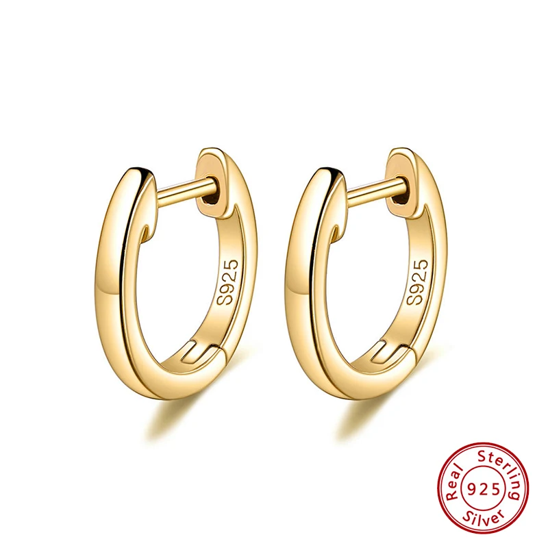 

Earrings 925 Sterling Silver Original Certificate Smooth U Shaped Horseshoe Earrings For Women Free Shipping