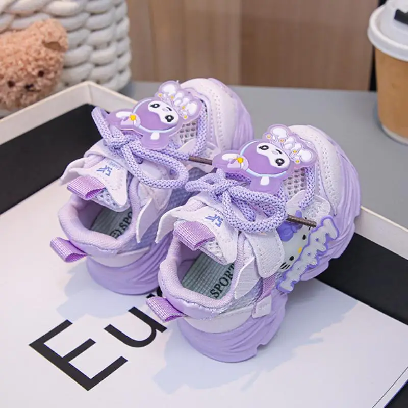 

Kawaii Children Hello Kitty Dad Shoes Anime Spring Autumn Cartoon New Sports Shoes Sanrio Casual Soft Sole Running Shoes Fashion