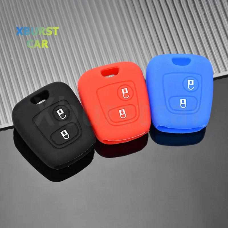 Silicone Shell Fob For Peugeot 107 207 307 407 206 406 For Citroen Berlingo C1 C2 C3 Xsara Picasso Car Remote Key Case Cover