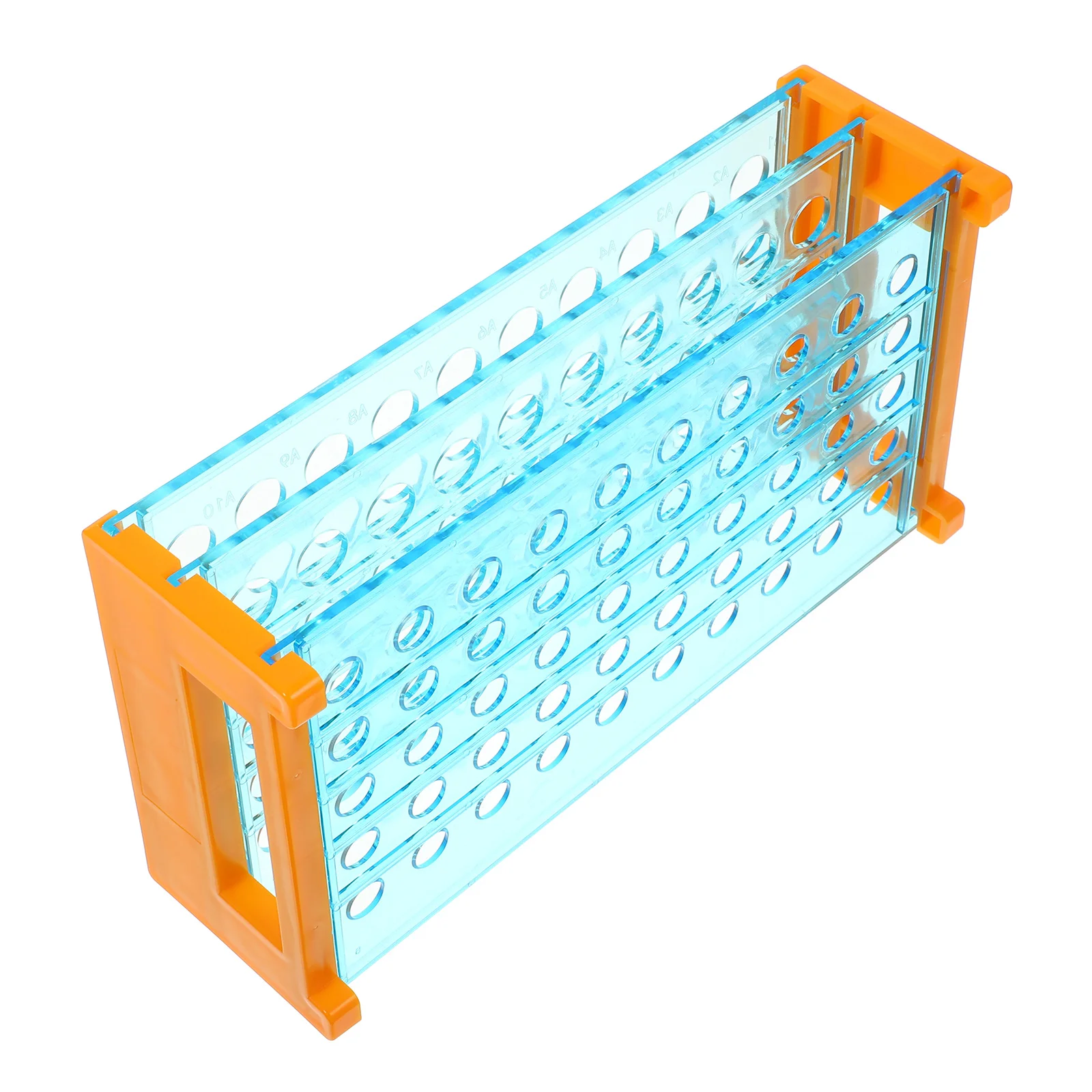 

50 Holes Test Rack Plastic Laboratory Stand Smooth Surface Compact Lightweight For Science Research Sampling Tube Holder