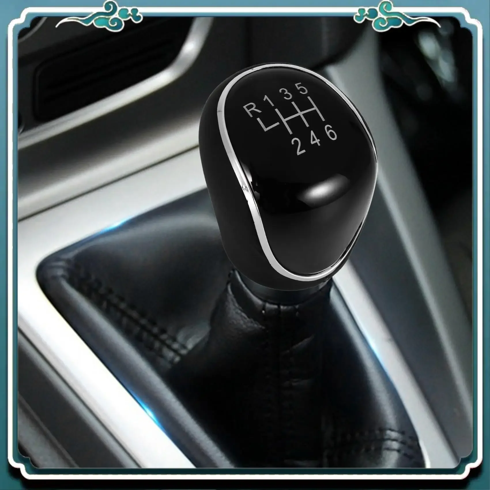 Palanca de cambio marchas cuero PU para coche Premium 6 velocidades para Ford Mondeo IV S-MAX C-MAX Transit Focus MK3 M