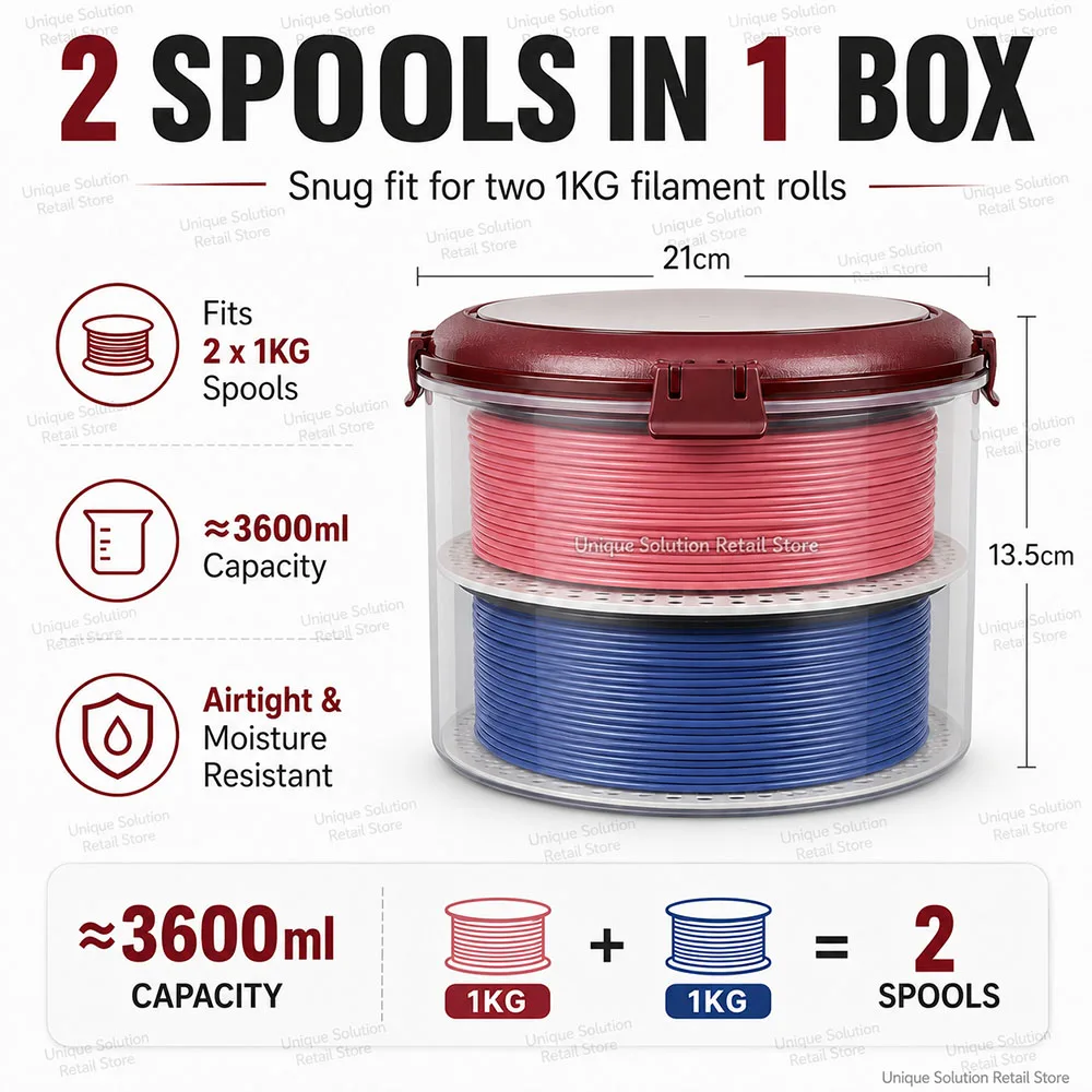 Filament Storage Dryer Box 3D Printer PLA/ABS/PETG Filament Dryer Safekeeping Humidity Resistant For 3D Printer Parts PLA PETG