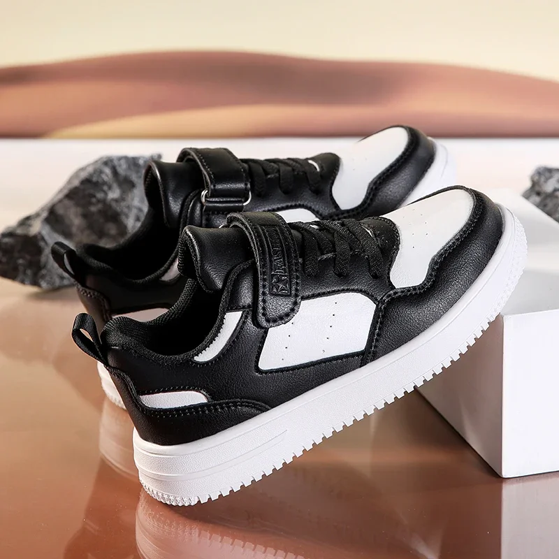 

Children Sneaker Boys Casual Shoes Non-slip Girl Lightweight Sports Tennis Footwear Outdoor Leather Flat Students Walking Shoes