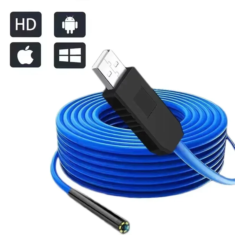 8 أضواء LED IP68 كاميرا المنظار المقاومة للماء مع كابل صلب ومنفذ USB TypeC للتصوير عالي الدقة للكمبيوتر اللوحي Xiaomi Huawei
