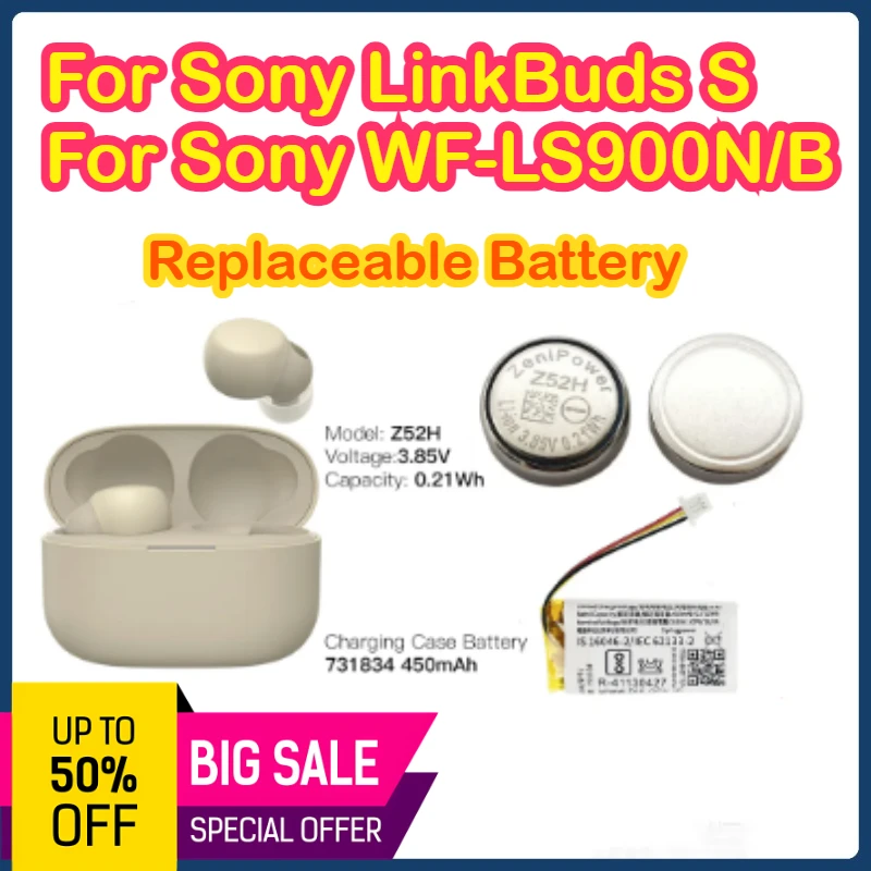 

Z52H 3.85V Battery 731834 ZeniPower 1240 for Sony LinkBuds S WFLS900N/B Truly Wireless Earbud Headphones Batteria