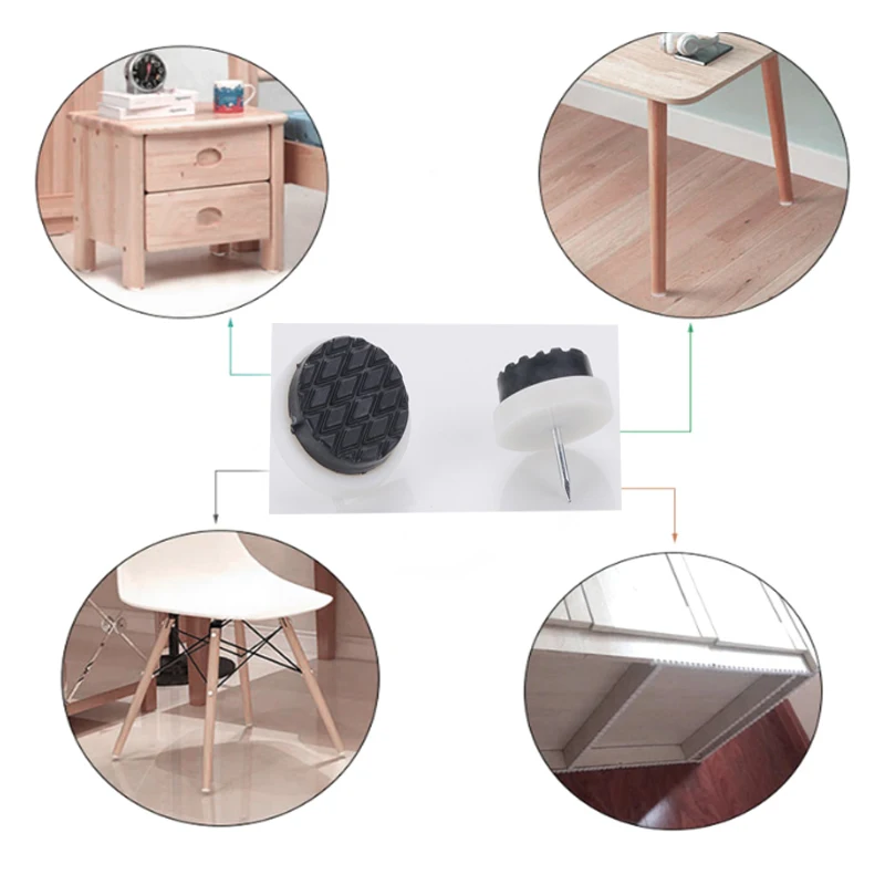 

4 Pieces Furniture Leg Pads Non-Slip Pad Chair Table Sofa TV Cabinet Feet Nylon Floor Protector Heighten Anti Slip Multi Sizes