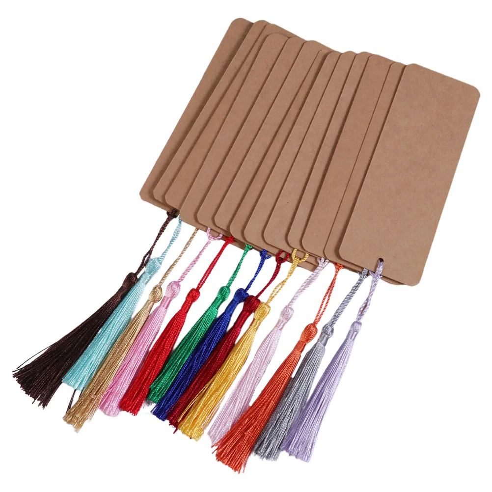 

30 Pcs Rectangle Bookmark Paper Bookmarks Blank Decor to Decorate Punch Hole DIY Tassels Unpainted for