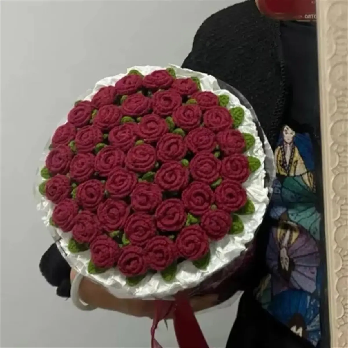 【フラッシュセール！】フラワーブーケブランケット-手作り-折りたたみ式-ソフトローズブランケット-初心者向け-ホーム用スロー-母の日-結婚式用