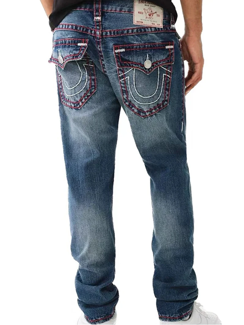 

Мужские джинсы American Sle Faithful: свободные, прямые, с религиозным принтом Будды, винтажные, больших размеров, длинные брюки