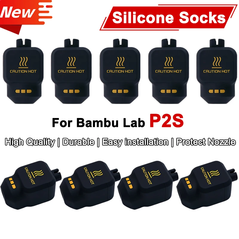 

1-10PCS For P2S Hotend Silicone Sock For Bambu Lab P2S Silicone Cover Heating Block Cover Nozzle Cover For Bamboo P2S