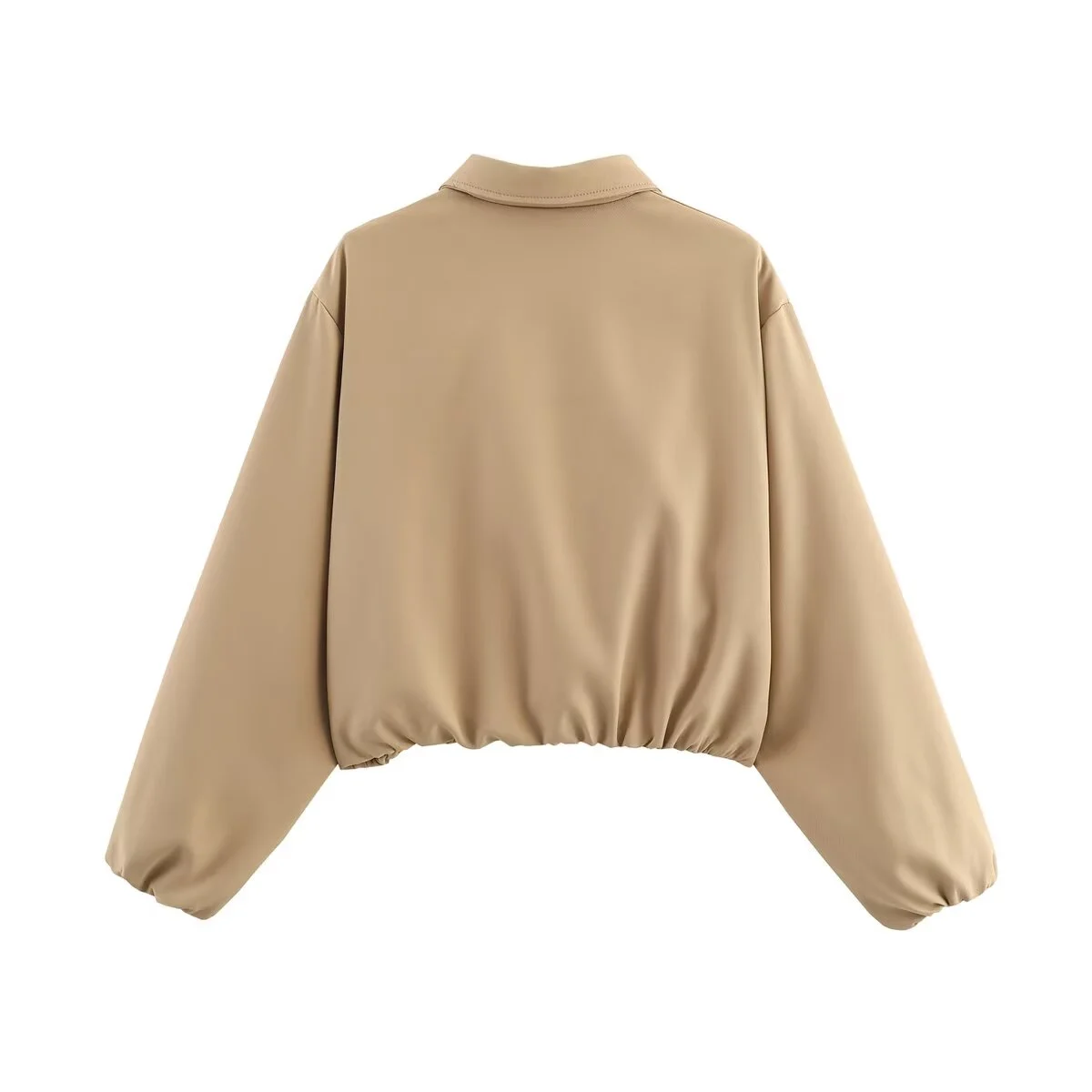 2025 خريف جديد المرأة موضة عادية ريترو تنوعا تصميم تحسس الوجه طوق سستة سترة منتفخة البنطال القصير