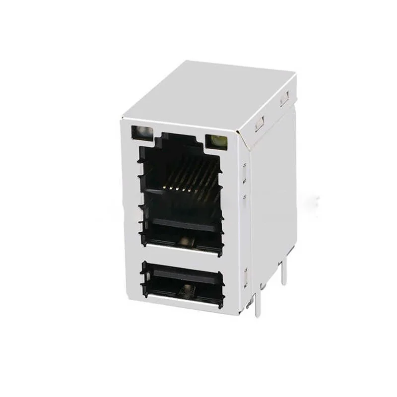 With LED light network socket RJ45 network interface 2-layer USB female socket Also available without the LED light version