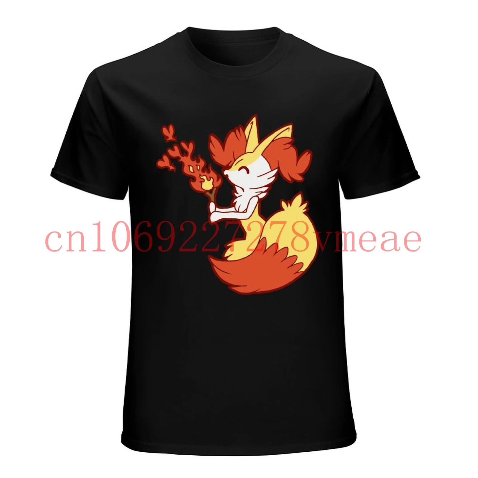 Printed Men T Shirt Cotton tShirt O-Neck Short-Sleeve New Style Set My Heart On Fire Braixen Women T-Shirt