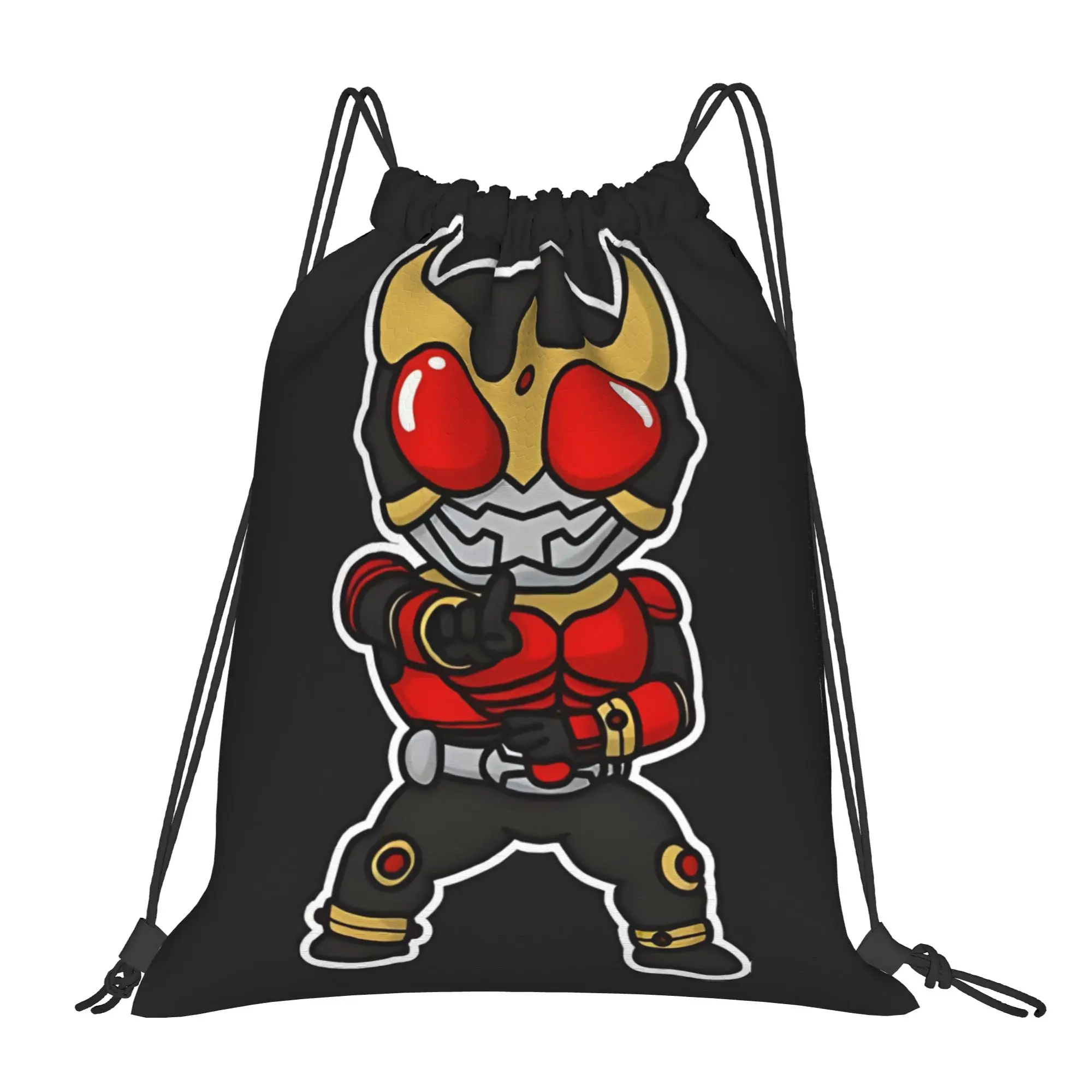 gym Pouch Kamen Rider Kuuga Mighty Form Chibi Style  Drawstring Bags Gym Unisex Storage Organize Bundle Pocket Rope Bag