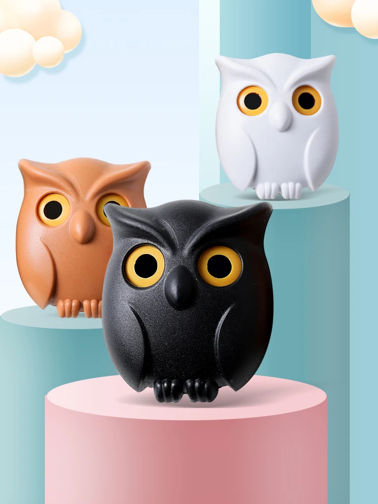 Cute Household Owl Key Organization Storage Hook Without Punching Wall Hanging Traceless Sticky Hook