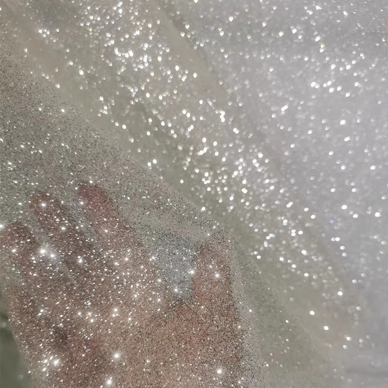 

Сверкающая горячая тисненая зашифрованная сетчатая ткань для шитья свадебных и вечерних платьев, высококачественная ткань для одежды своими руками на заказ