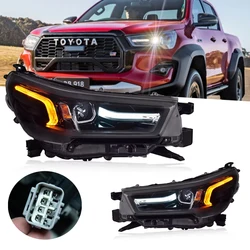 Car Styling Headlights For Toyota Hilux LED Headlight 2020-2024 Head Lamp DRL Signal Projector Lens Auto Accessories Front Light