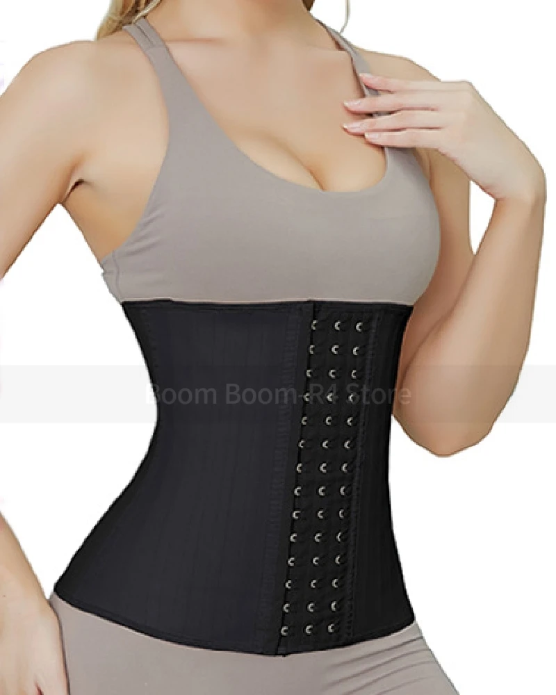 Fajas Colombianas Women Double 25 Steel bone bright face waist hot latex Shapewear buckle fitness belly belt waist trainer