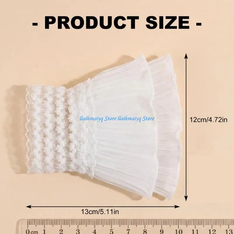 573B Elegant Lace Fake Sleeve Cuffs For Women Korean Fashion Accessories Perfect For Sweaters And Anime Dresses