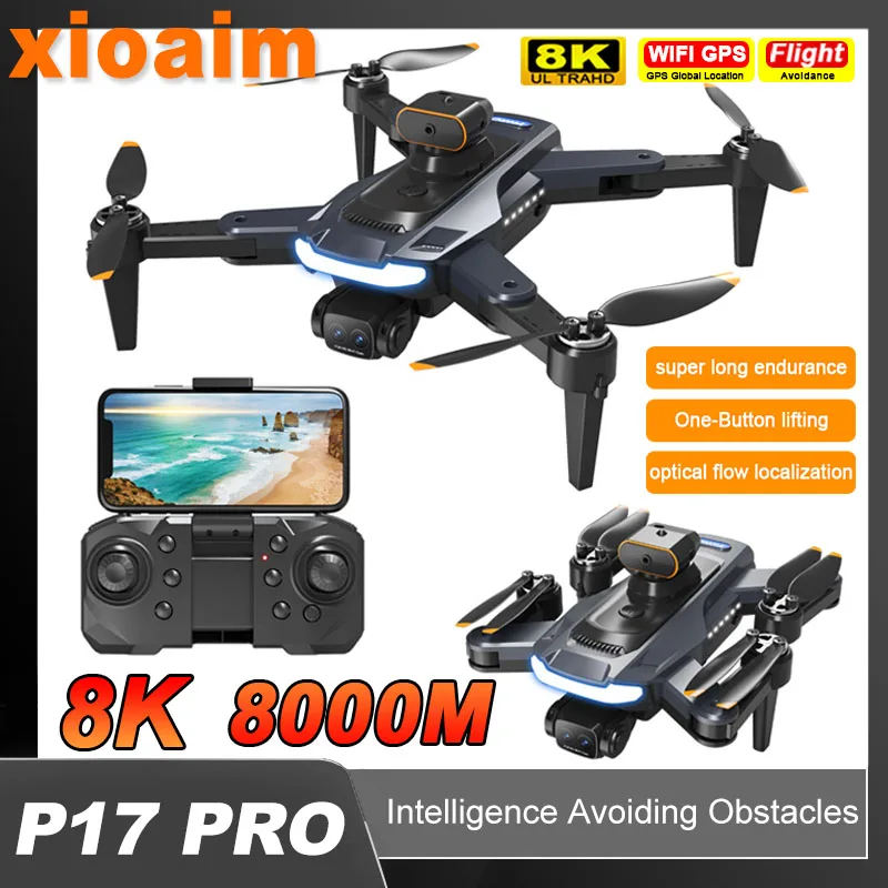 For Xiaomi P17 Pro Drone 8K 5G GPS Professional HD Aerial Photography Four-Camera Omnidirectional Obstacle Avoidance Drone