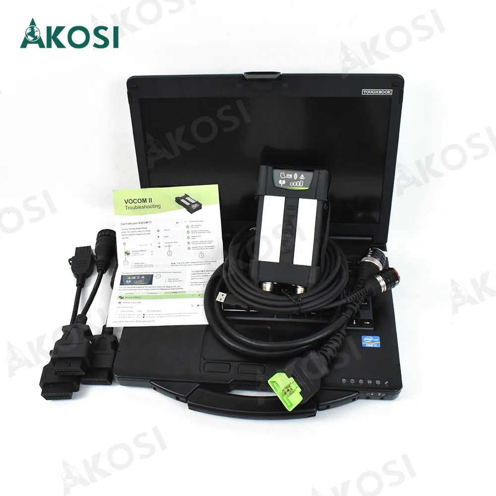 

Original For VOCOM II Vocom2 88894000 Heavy Duty Truck Diagnostic Tool with 2.8.150 VOCOM II and CF53 laptop