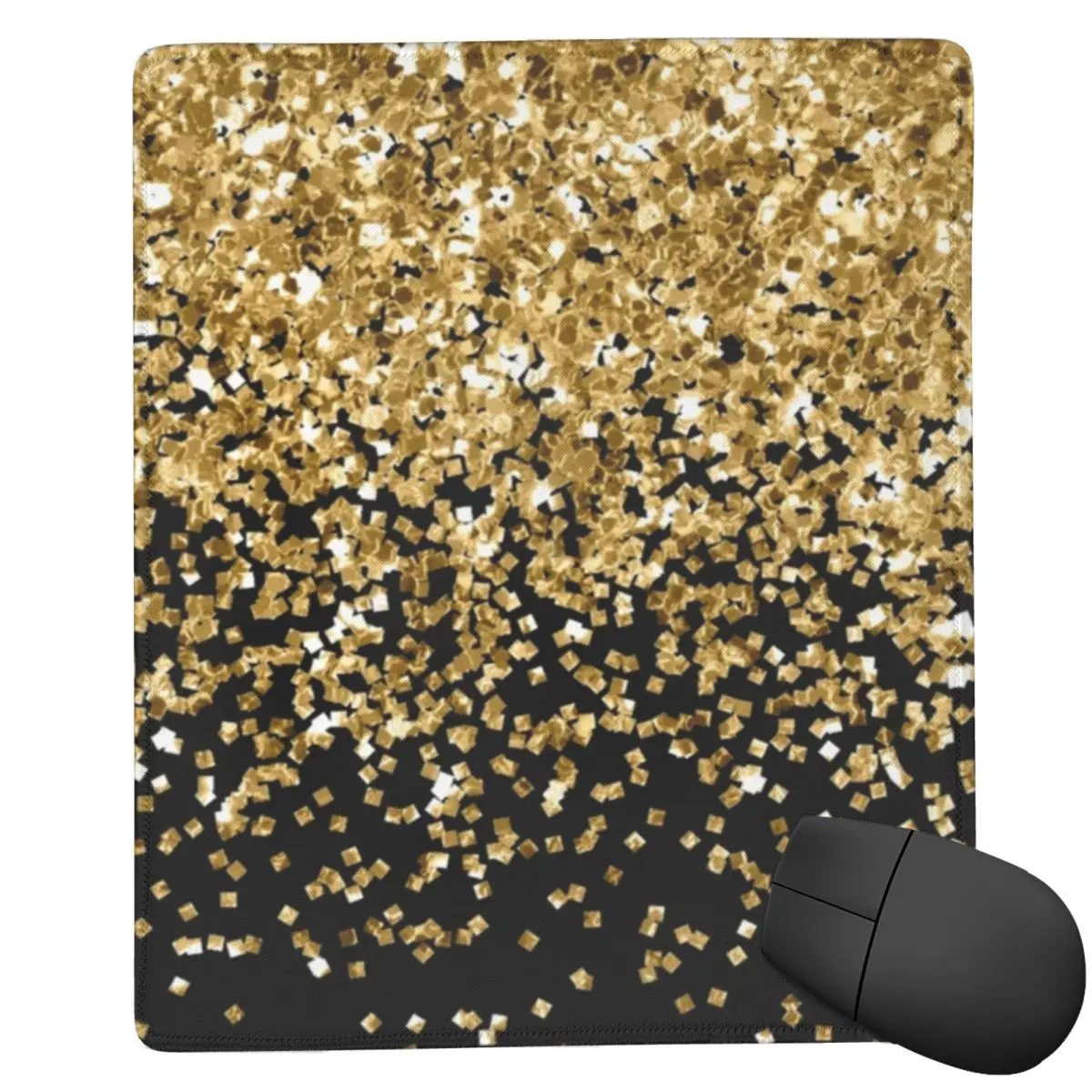 

Black And Gold Glitter Pattern 7x9 in 22x18 cm Mouse Pad Computer Keyboard Mouse Mat Gamer PC Laptop Desk Mat