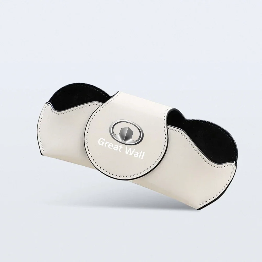 Leather Car Eyeglass Case Automatic Closing Eyewear Clips for Great Wall Hover H5 Safe A21 M2 M4 Wingle 5 Deer Voleex C30